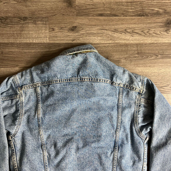 VTG Levi's Trucker Jacket Men's Small Aztec Southwest Lined Blue Denim Jean 1990 - Picture 8 of 16